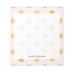 Elegant Gold Foil Polka Dot Pattern - Roze & Gold Notitieblok