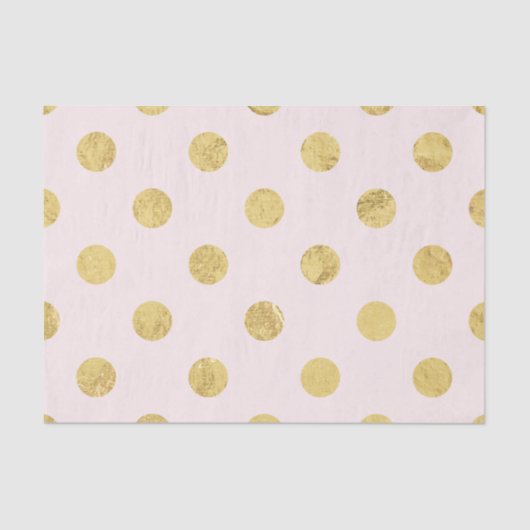 Elegant Gold Foil Polka Dot Pattern - Roze & Gold Tissuepapier (Voorkant)