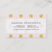 Elegant Gold Foil Polka Dot Pattern - Roze & Gold Visitekaartje (Achterkant)