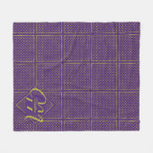 Elegant Gold Foil Polka Dots op Paarse monogram Fleece Deken (Voorkant (Horizontaal))