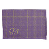 Elegant Gold Foil Polka Dots op Paarse monogram Kussensloop (Voorkant-Links)