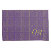 Elegant Gold Foil Polka Dots op Paarse monogram Kussensloop (Voorkant-Rechts)