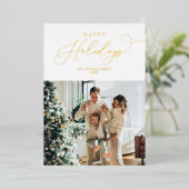 Elegant Gold Foil Prettige feestdagen kerst (Staand Voorkant)
