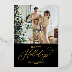 Elegant Gold Foil Prettige feestdagen kerst