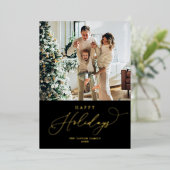 Elegant Gold Foil Prettige feestdagen kerst (Staand Voorkant)
