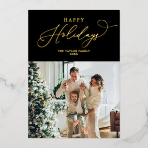 Elegant Gold Foil Prettige feestdagen kerst