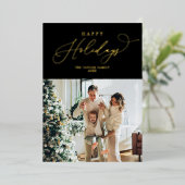 Elegant Gold Foil Prettige feestdagen kerst (Staand Voorkant)