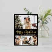 Elegant Gold Foil Script Collage Holiday Briefkaar Folie Feestdagen Briefkaart (Staand Voorkant)
