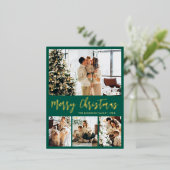 Elegant Gold Foil Script Collage Holiday Briefkaar Folie Feestdagen Briefkaart (Staand Voorkant)