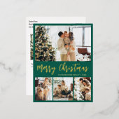 Elegant Gold Foil Script Collage Holiday Briefkaar Folie Feestdagen Briefkaart (Voorkant / Achterkant)