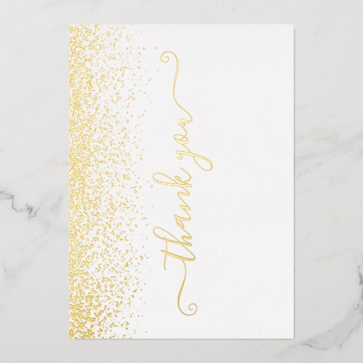 Elegant Gold Foil Script - Hartelijk dank - Kaart (Voorkant)