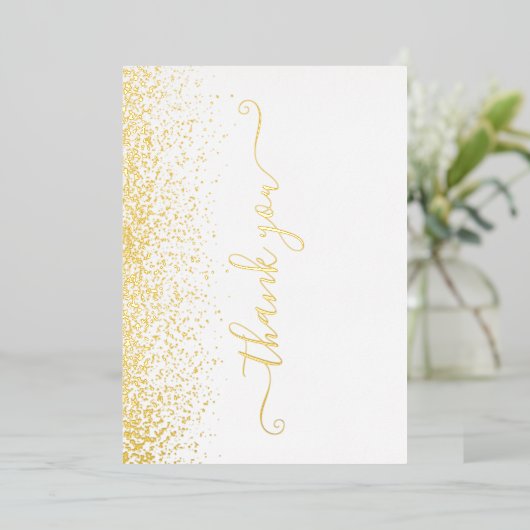 Elegant Gold Foil Script - Hartelijk dank - Kaart (Staand Voorkant)