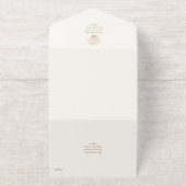 Elegant Gold foil Seashell Wedding  All In One Uitnodiging (Buiten)