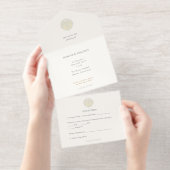 Elegant Gold foil Seashell Wedding  All In One Uitnodiging (Uittrekbaar)