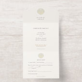 Elegant Gold foil Seashell Wedding  All In One Uitnodiging (Binnenkant)