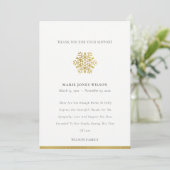 Elegant Gold Foil Snowflake Sympathie Memorial Bedankkaart (Staand voorkant)