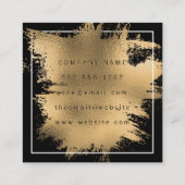 Elegant Gold Foil Splatter | Metaalgloss Vierkante Visitekaartje (Achterkant)