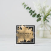 Elegant Gold Foil Splatter | Metaalgloss Vierkante Visitekaartje (Staand voorkant)