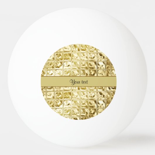 Elegant Gold Foil Squares Pingpongbal (Achterkant)