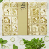 Elegant Gold Foil Squares Theedoek (Gevouwen)