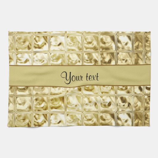 Elegant Gold Foil Squares Theedoek (Horizontaal)