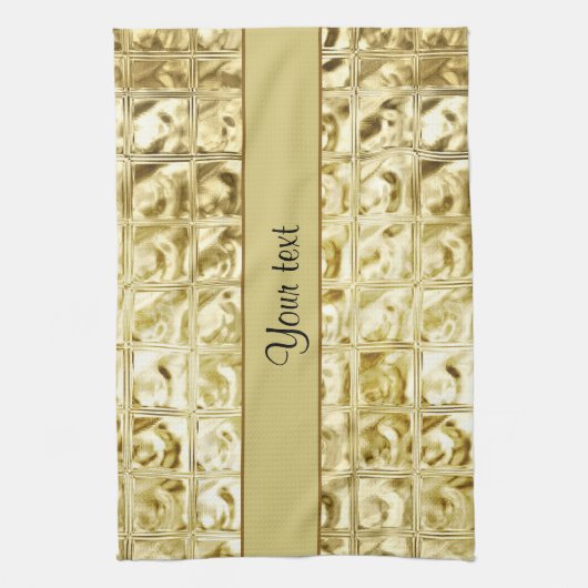 Elegant Gold Foil Squares Theedoek (Verticaal)