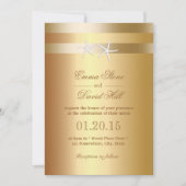 Elegant Gold Foil Starfish Wedding Invitting Kaart (Voorkant)