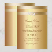 Elegant Gold Foil Starfish Wedding Invitting Kaart (Voorkant / Achterkant)