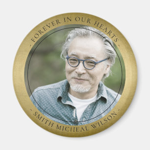 ELEGANT GOLD FOIL SYMPATHIE MEMORIAL FOTO MAGNEET