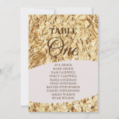 Elegant Gold Foil Tabel 1 One Seating Chart Kaart (Achterkant)