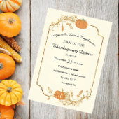 Elegant Gold Foil Thanksgiving Uitnodiging