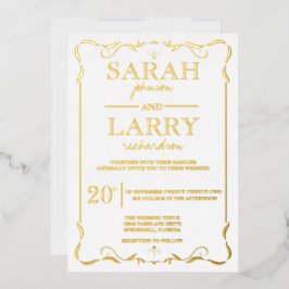 Elegant Gold Foil - Traditional Weddenation Folie Uitnodiging