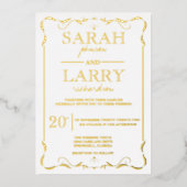 Elegant Gold Foil - Traditional Weddenation Folie Uitnodiging (Voorkant)