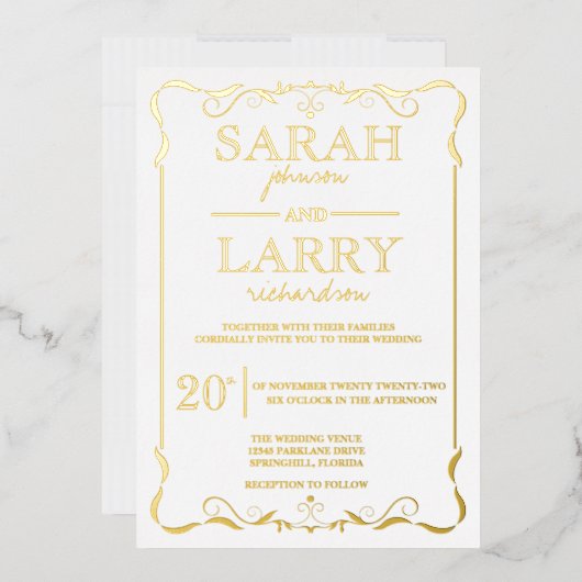 Elegant Gold Foil - Traditional Weddenation Folie Uitnodiging (Envelop)