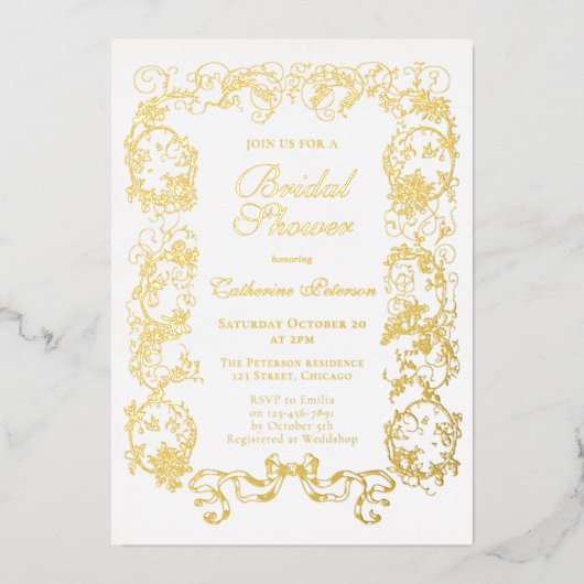 Elegant   Gold Foil Vrijgezellenfeest Folie Uitnodiging (Voorkant)