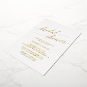 Elegant Gold Foil Vrijgezellenfeest Folie Uitnodiging (Gedraaid)