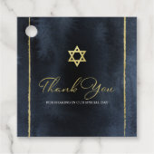 Elegant Gold Foil Waterverf Bar Mitzvah Bedankjes Labels (Voorkant)