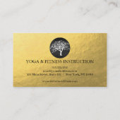 Elegant Gold Foil Waterverf Tree Yoga Meditation Visitekaartje (Achterkant)
