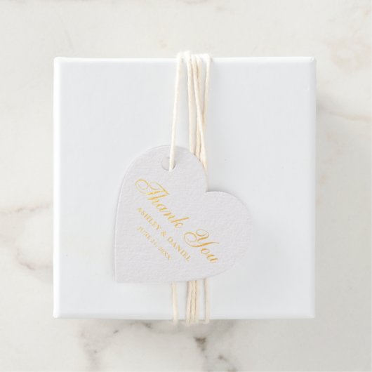 Elegant Gold Foil Weddenschap Hartelijk dank Bedankjes Labels (Met doos)