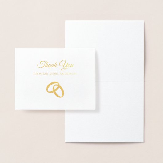 Elegant Gold Foil Weddenschap Hartelijk dank Folie Kaarten (Display)
