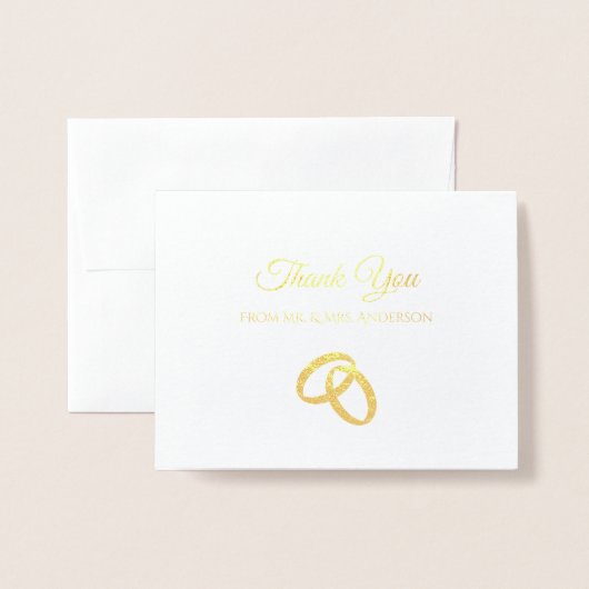 Elegant Gold Foil Weddenschap Hartelijk dank Folie Kaarten (Voorkant met envelop)