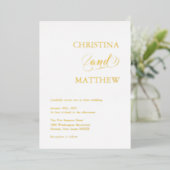 Elegant GOLD FOIL WEDDING Invitation Folie Invitat Folie Uitnodiging (Staand Voorkant)