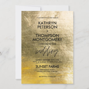 Elegant Gold Foil Wedding Invitation Kaart