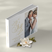 Elegant Gold Foil Wedding Jubileum Vow Renewal Gastenboek