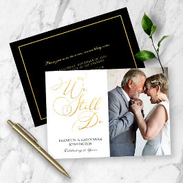 Elegant Gold Foil Wedding Jubileum Vow Renewal Kaart