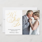 Elegant Gold Foil Wedding Jubileum Vow Renewal Kaart (Voorkant)