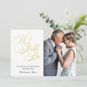 Elegant Gold Foil Wedding Jubileum Vow Renewal Kaart (Staand voorkant)