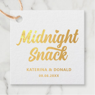Elegant Gold Foil Wedding Midnight Snack Bedankjes Labels
