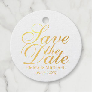 Elegant Gold Foil Wedding Save the Date Bedankjes Labels