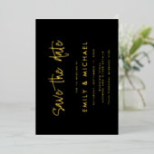 Elegant Gold Foil Wedding Save the Date Folie Uitnodiging (Staand Voorkant)